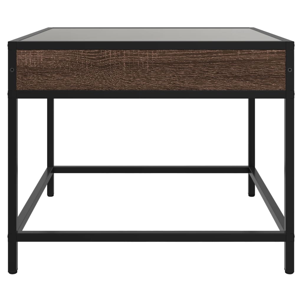 Salontafel met Infinity LED 50x50x41 cm bruin eikenkleurig is nu te koop bij PeponiXL, paradijselijk wonen!