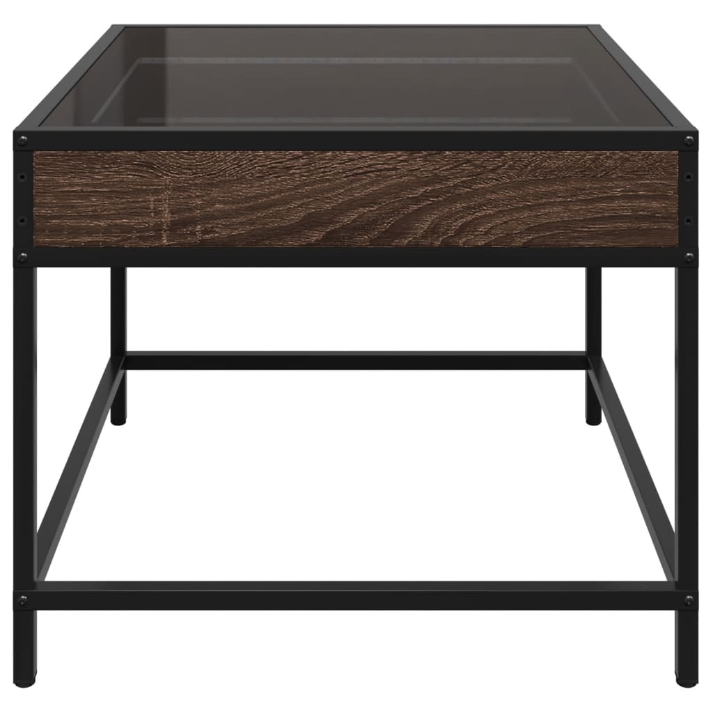 Salontafel met Infinity LED 50x50x41 cm bruin eikenkleurig is nu te koop bij PeponiXL, paradijselijk wonen!