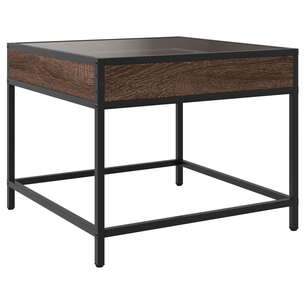 Salontafel met Infinity LED 50x50x41 cm bruin eikenkleurig is nu te koop bij PeponiXL, paradijselijk wonen!