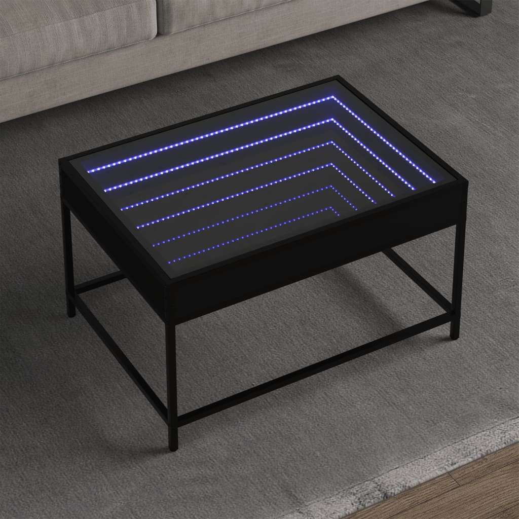 Salontafel met Infinity LED 70x50x41 cm zwart is nu te koop bij PeponiXL, paradijselijk wonen!