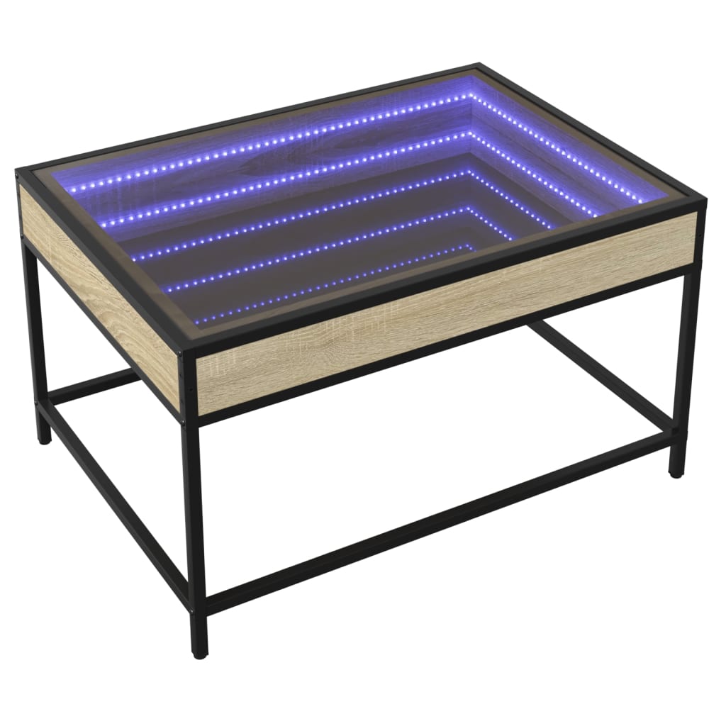 Salontafel met Infinity LED 70x50x41 cm sonoma eikenkleurig is nu te koop bij PeponiXL, paradijselijk wonen!
