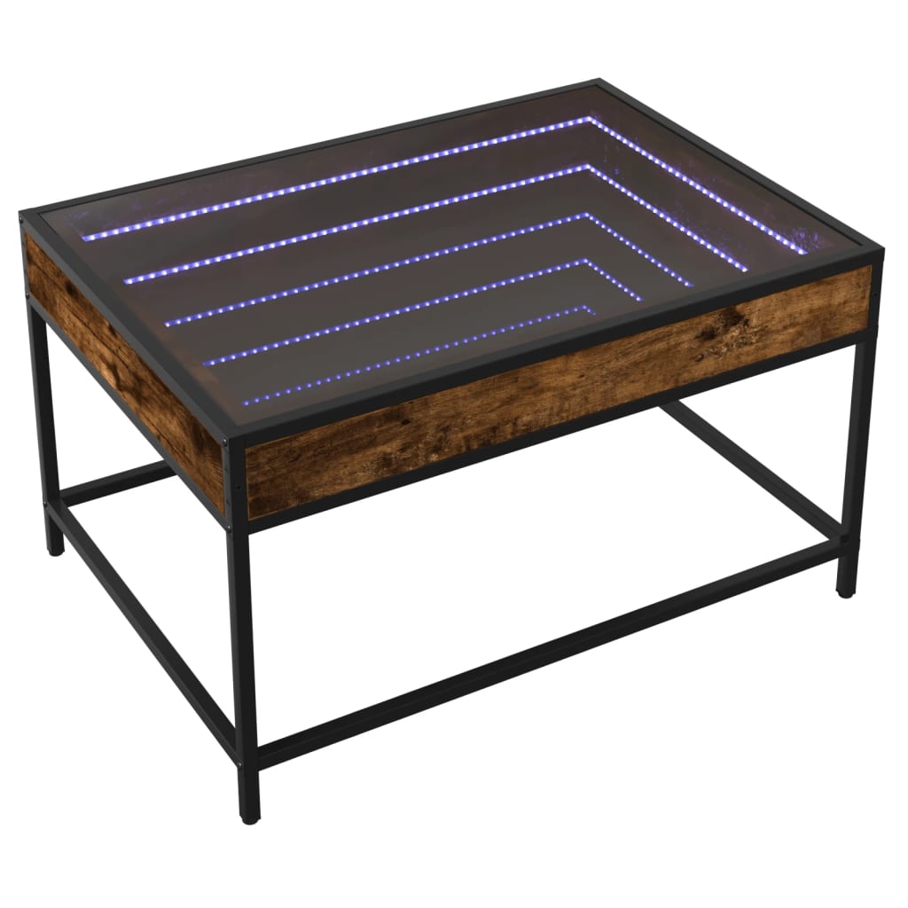 Salontafel met Infinity LED 70x50x41 cm gerookt eikenkleurig is nu te koop bij PeponiXL, paradijselijk wonen!