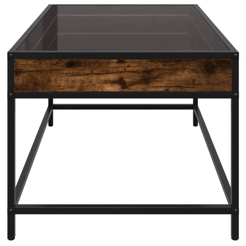 Salontafel met Infinity LED 70x50x41 cm gerookt eikenkleurig is nu te koop bij PeponiXL, paradijselijk wonen!