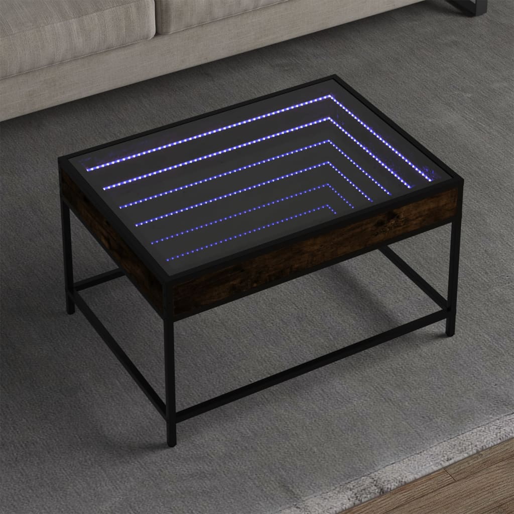 Salontafel met Infinity LED 70x50x41 cm gerookt eikenkleurig is nu te koop bij PeponiXL, paradijselijk wonen!