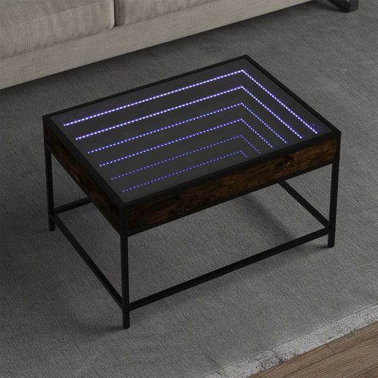 Salontafel met Infinity LED 70x50x41 cm gerookt eikenkleurig is nu te koop bij PeponiXL, paradijselijk wonen!