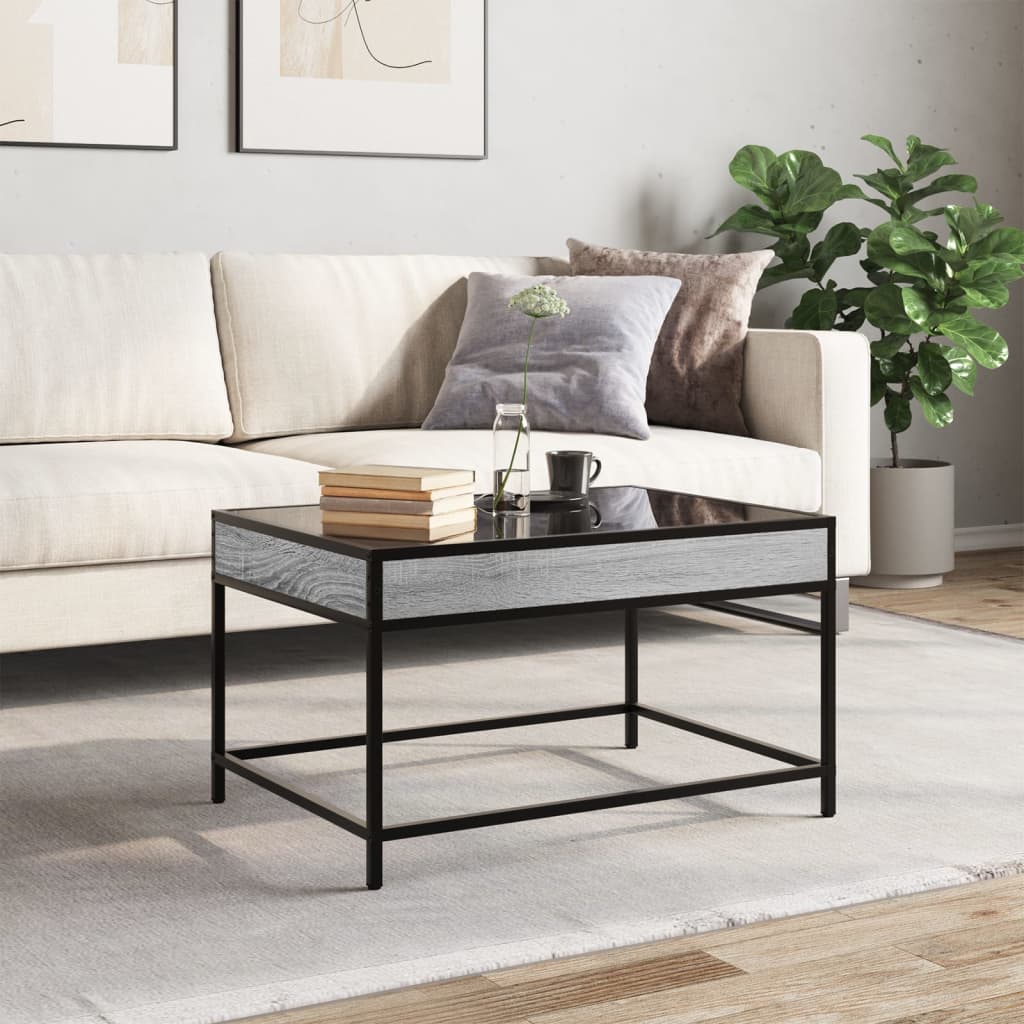 Salontafel met Infinity LED 70x50x41 cm grijs sonoma eikenkleur is nu te koop bij PeponiXL, paradijselijk wonen!