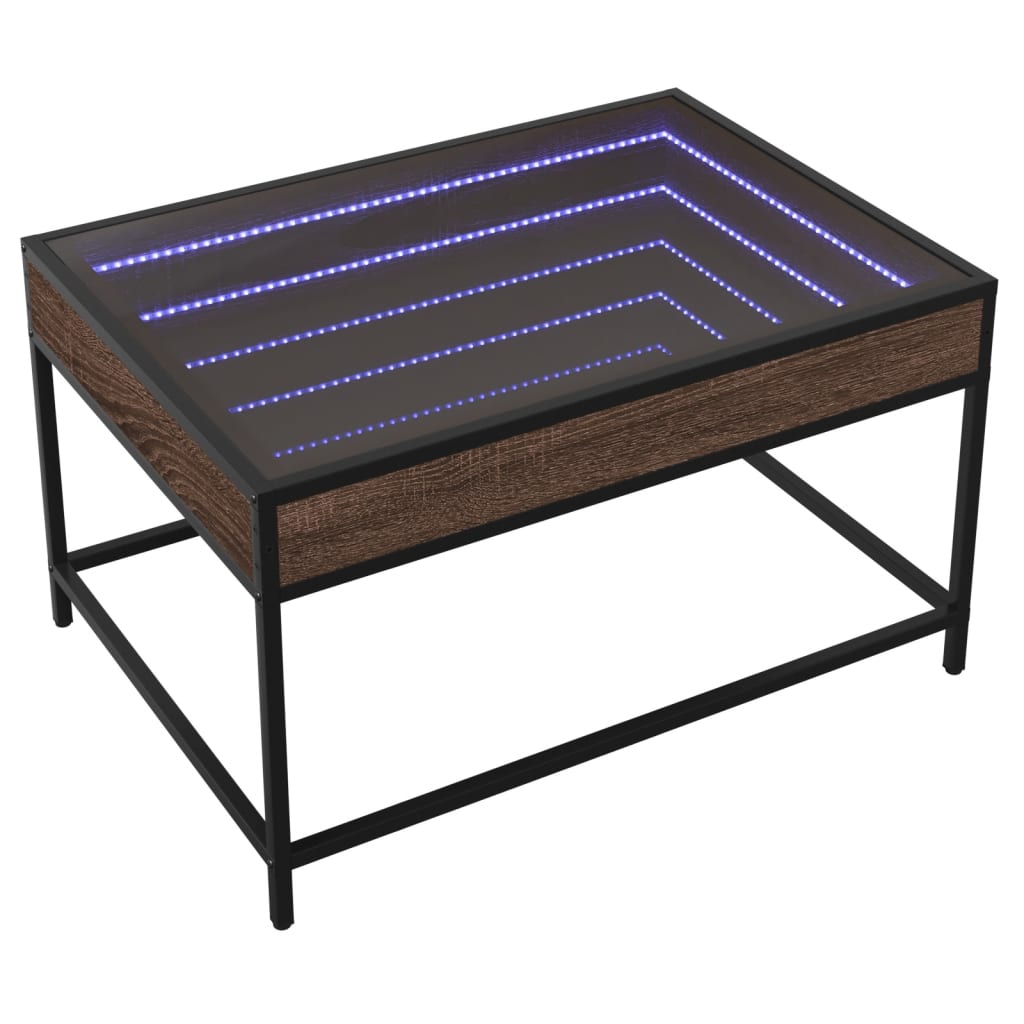 Salontafel met Infinity LED 70x50x41 cm bruin eikenkleurig is nu te koop bij PeponiXL, paradijselijk wonen!