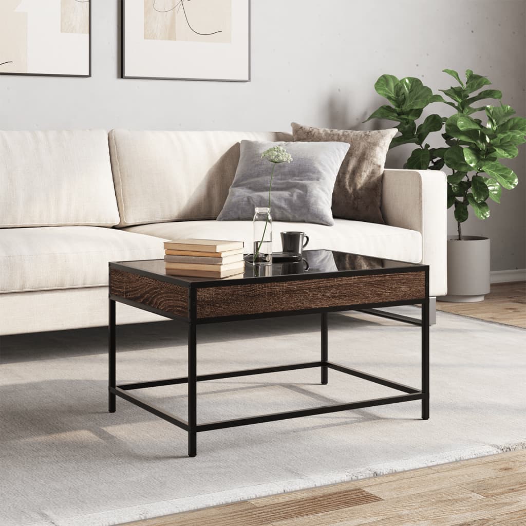 Salontafel met Infinity LED 70x50x41 cm bruin eikenkleurig is nu te koop bij PeponiXL, paradijselijk wonen!