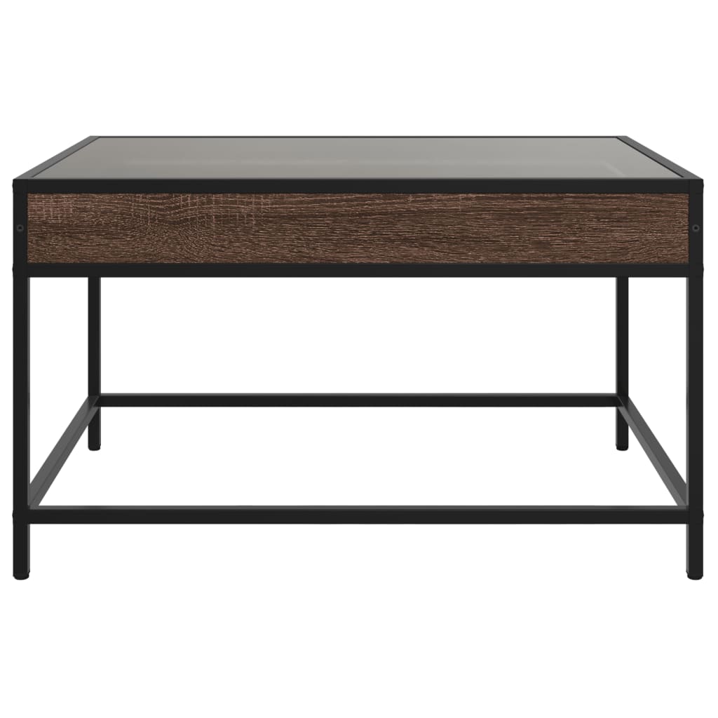 Salontafel met Infinity LED 70x50x41 cm bruin eikenkleurig is nu te koop bij PeponiXL, paradijselijk wonen!