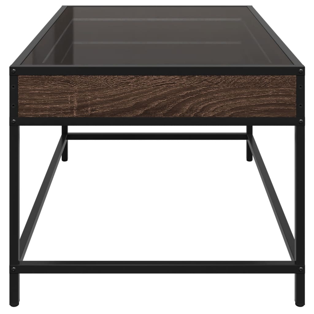 Salontafel met Infinity LED 70x50x41 cm bruin eikenkleurig is nu te koop bij PeponiXL, paradijselijk wonen!