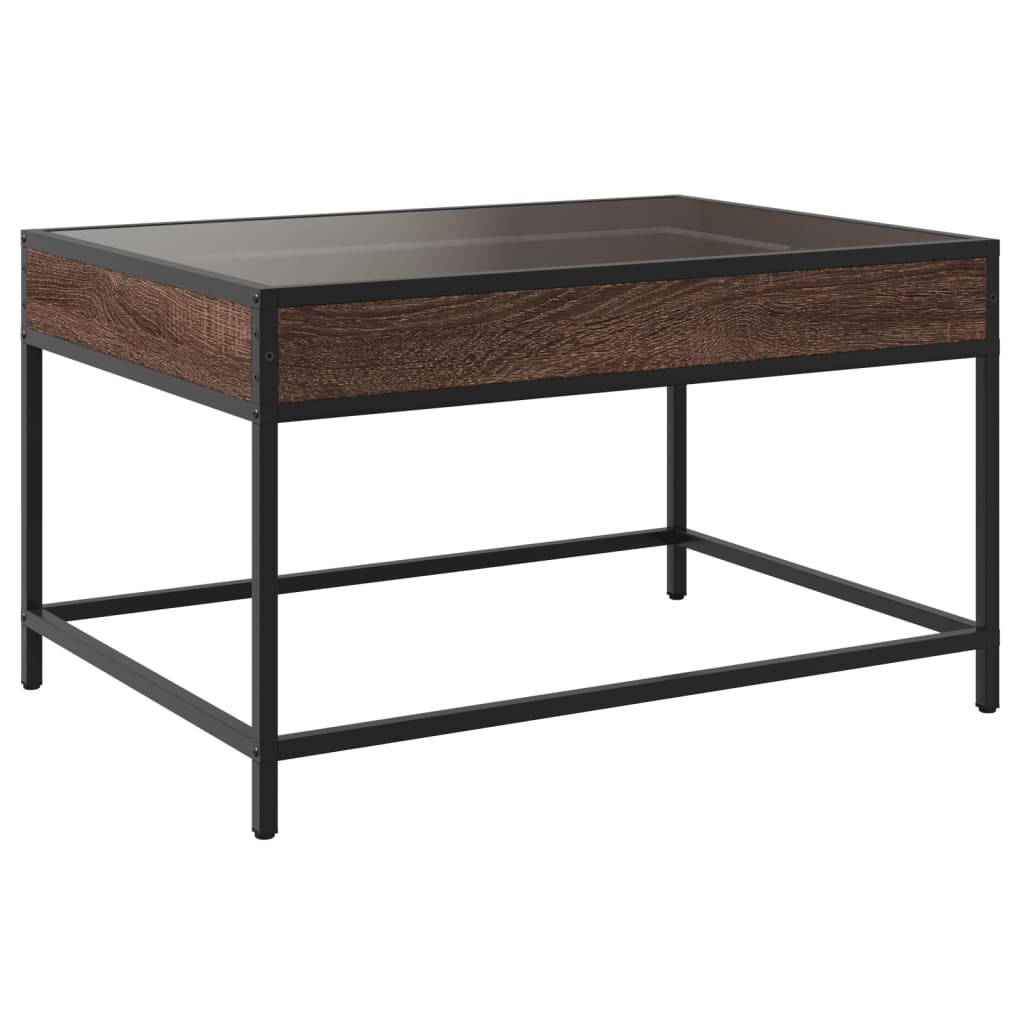 Salontafel met Infinity LED 70x50x41 cm bruin eikenkleurig is nu te koop bij PeponiXL, paradijselijk wonen!