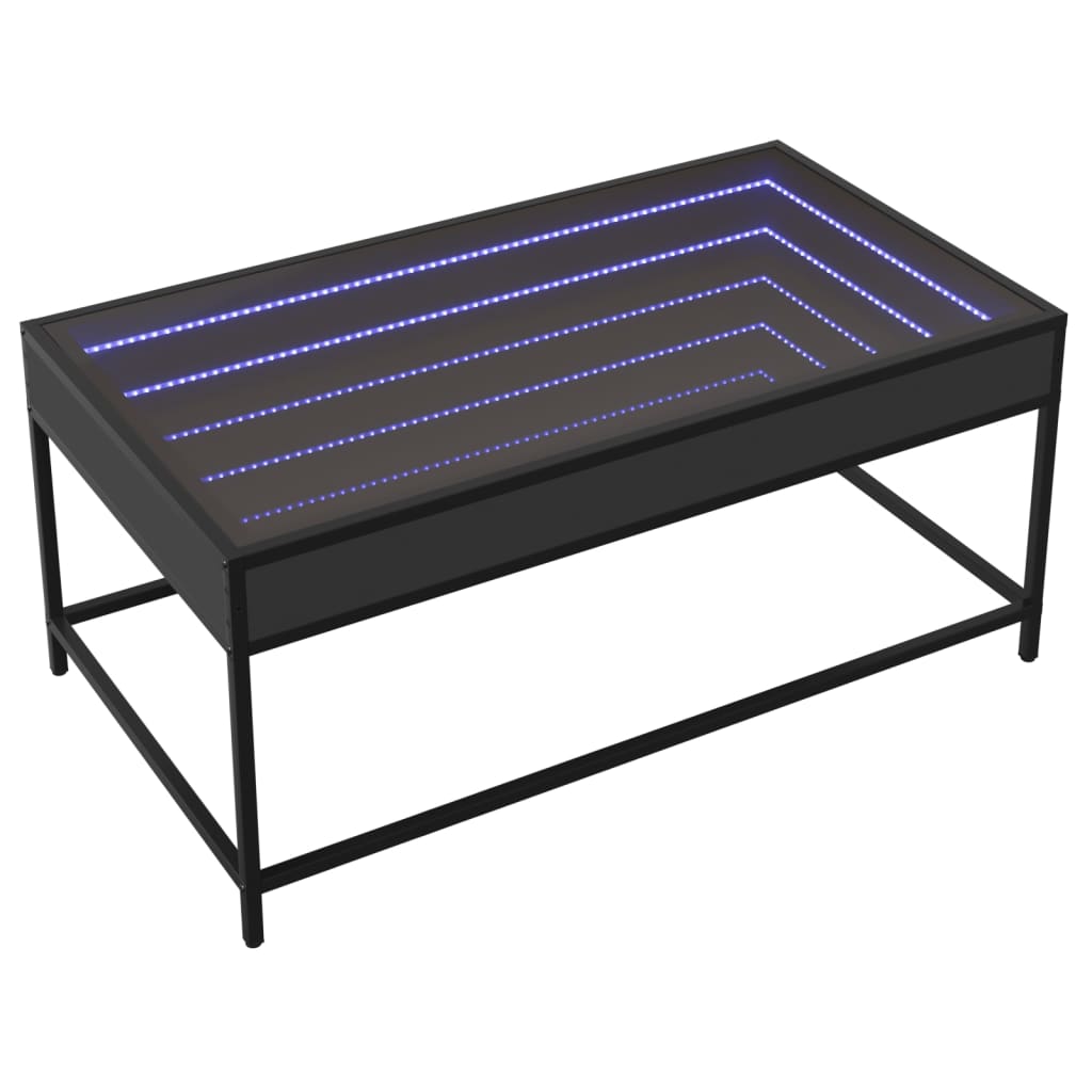 Salontafel met Infinity LED 90x50x41 cm zwart is nu te koop bij PeponiXL, paradijselijk wonen!