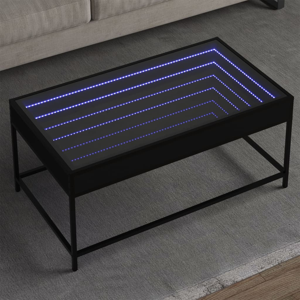 Salontafel met Infinity LED 90x50x41 cm zwart is nu te koop bij PeponiXL, paradijselijk wonen!