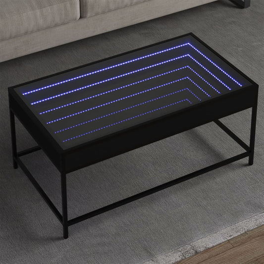 Salontafel met Infinity LED 90x50x41 cm zwart is nu te koop bij PeponiXL, paradijselijk wonen!