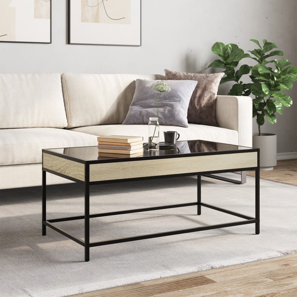 Salontafel met Infinity LED 90x50x41 cm sonoma eikenkleurig is nu te koop bij PeponiXL, paradijselijk wonen!