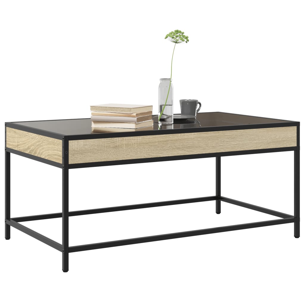 Salontafel met Infinity LED 90x50x41 cm sonoma eikenkleurig is nu te koop bij PeponiXL, paradijselijk wonen!