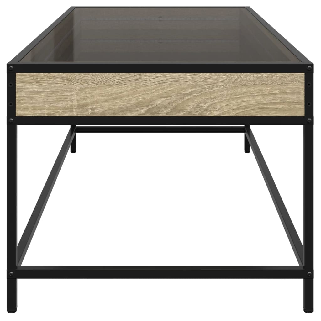 Salontafel met Infinity LED 90x50x41 cm sonoma eikenkleurig is nu te koop bij PeponiXL, paradijselijk wonen!
