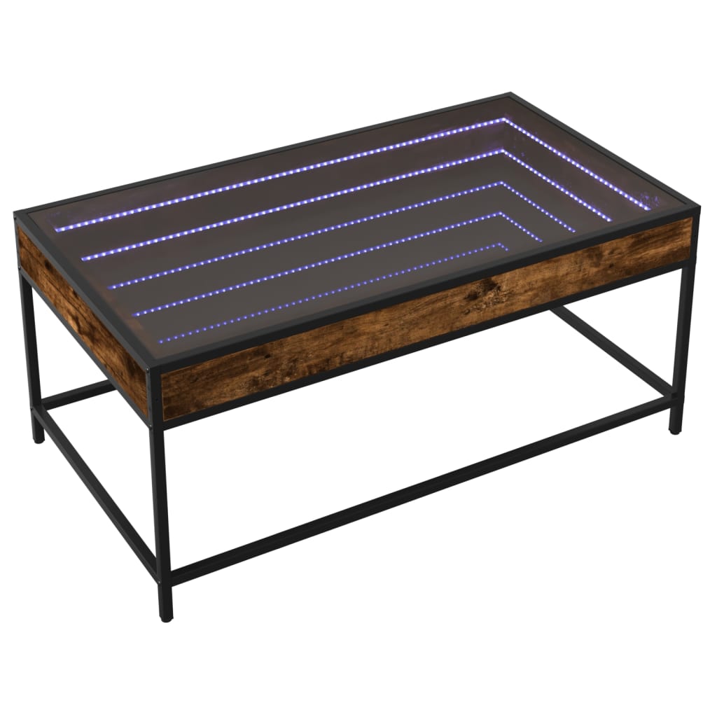 Salontafel met Infinity LED 90x50x41 cm gerookt eikenkleurig is nu te koop bij PeponiXL, paradijselijk wonen!