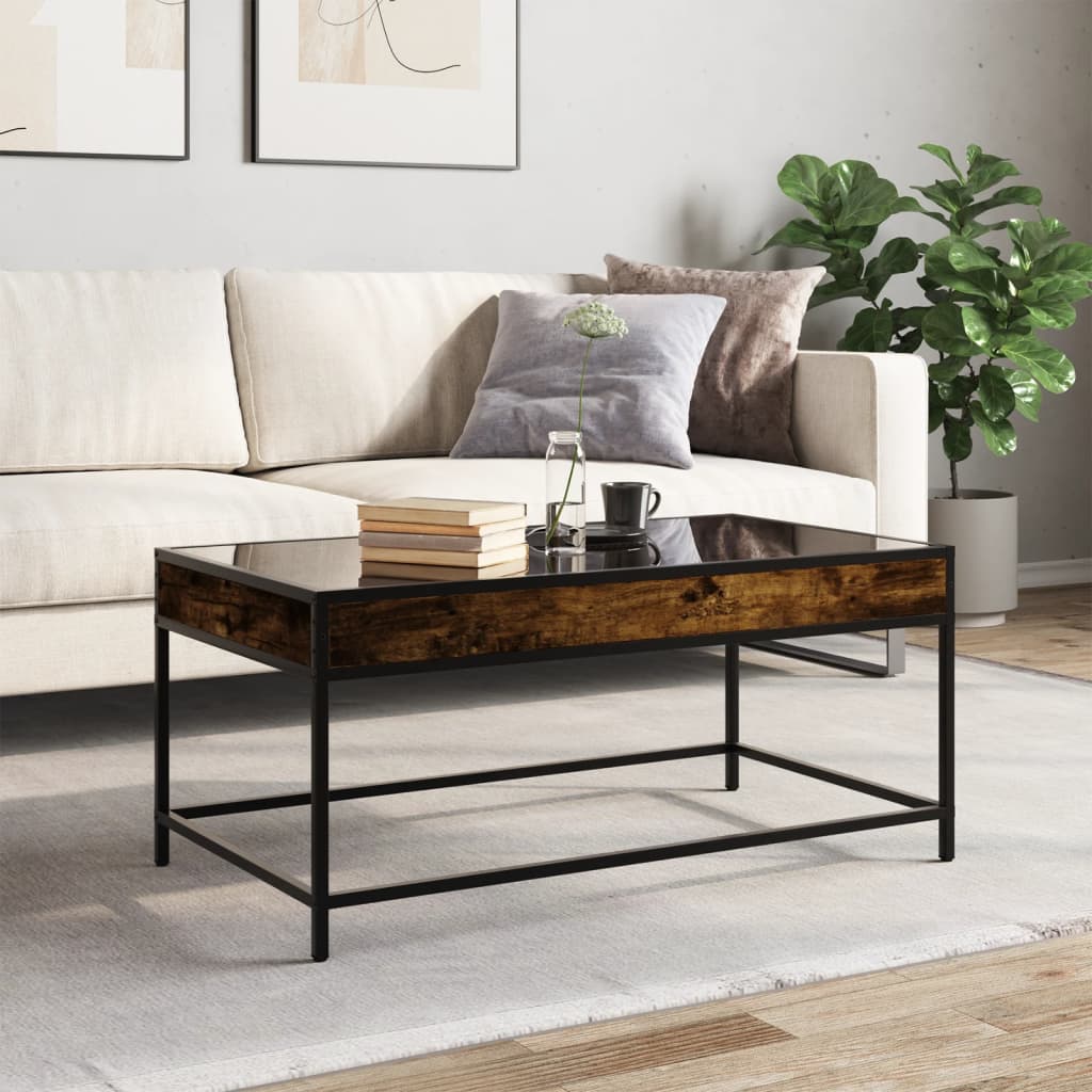 Salontafel met Infinity LED 90x50x41 cm gerookt eikenkleurig is nu te koop bij PeponiXL, paradijselijk wonen!