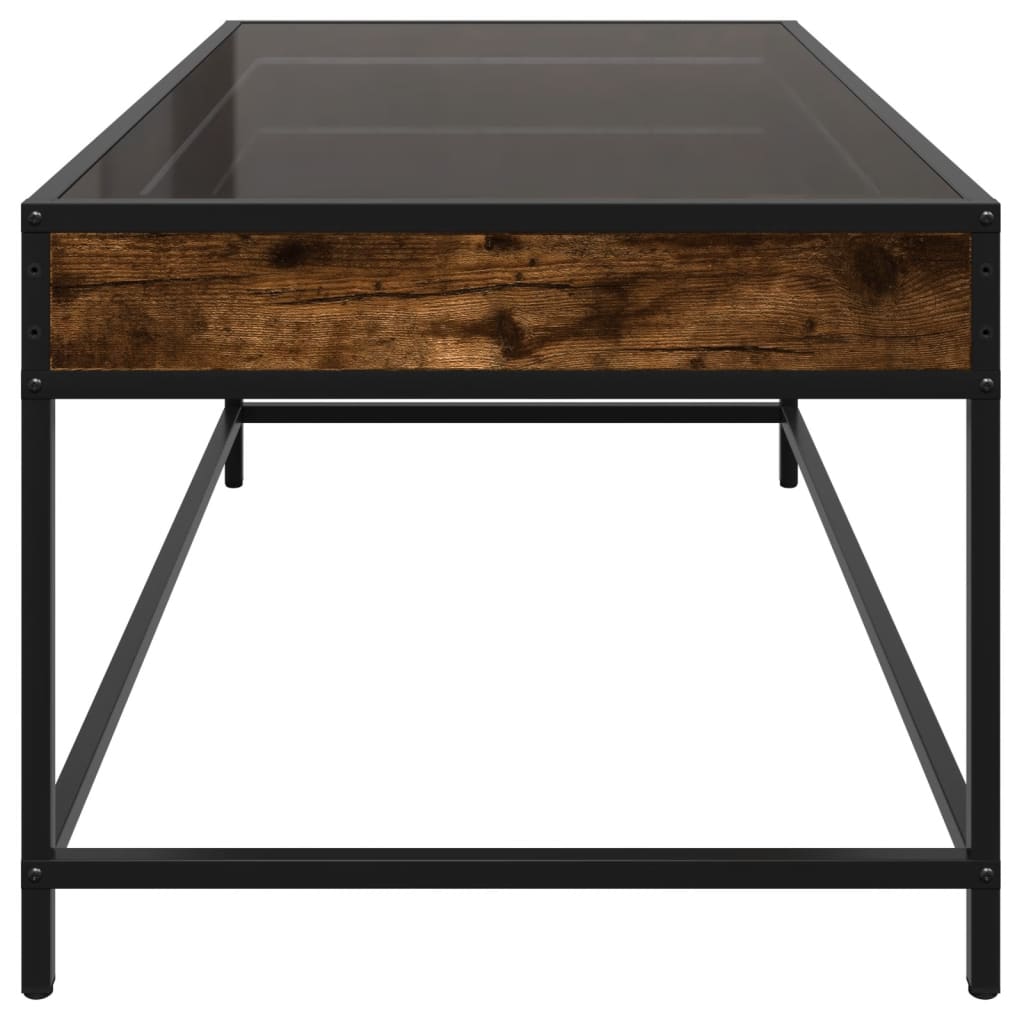 Salontafel met Infinity LED 90x50x41 cm gerookt eikenkleurig is nu te koop bij PeponiXL, paradijselijk wonen!
