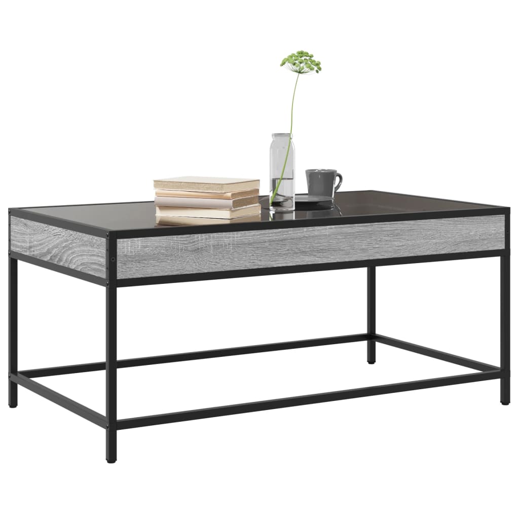 Salontafel met Infinity LED 90x50x41 cm grijs sonoma eikenkleur is nu te koop bij PeponiXL, paradijselijk wonen!
