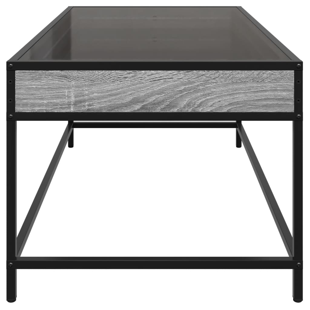 Salontafel met Infinity LED 90x50x41 cm grijs sonoma eikenkleur is nu te koop bij PeponiXL, paradijselijk wonen!