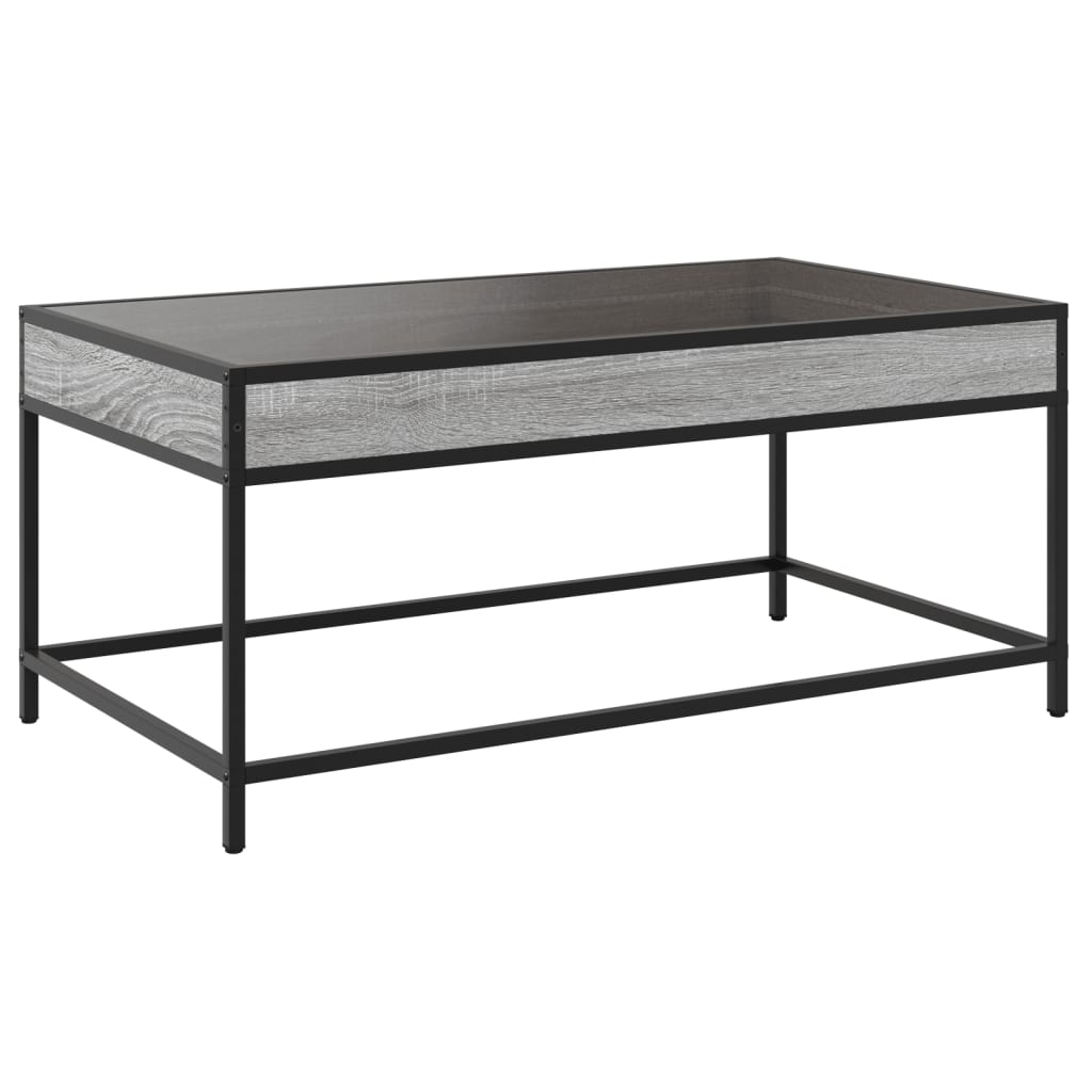 Salontafel met Infinity LED 90x50x41 cm grijs sonoma eikenkleur is nu te koop bij PeponiXL, paradijselijk wonen!