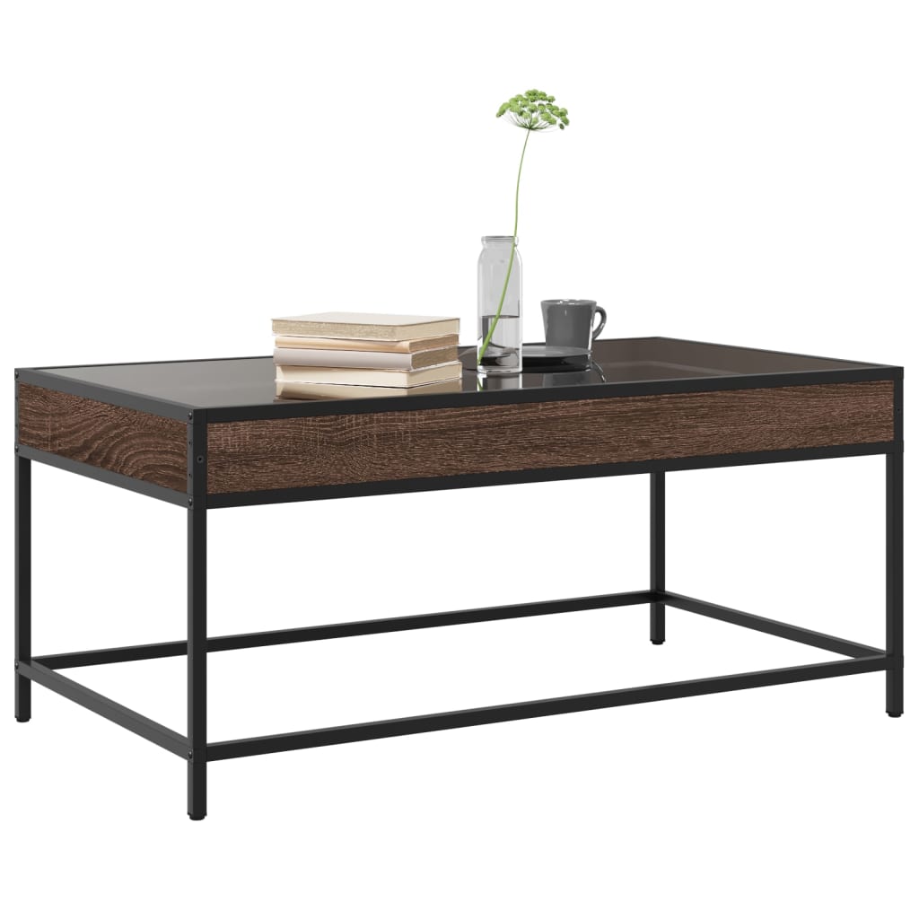 Salontafel met Infinity LED 90x50x41 cm bruin eikenkleurig is nu te koop bij PeponiXL, paradijselijk wonen!
