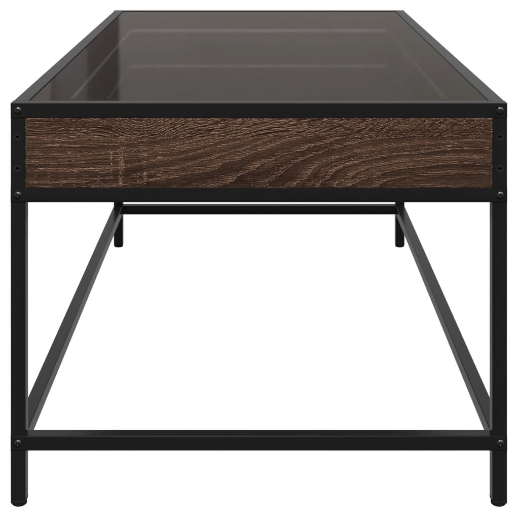 Salontafel met Infinity LED 90x50x41 cm bruin eikenkleurig is nu te koop bij PeponiXL, paradijselijk wonen!