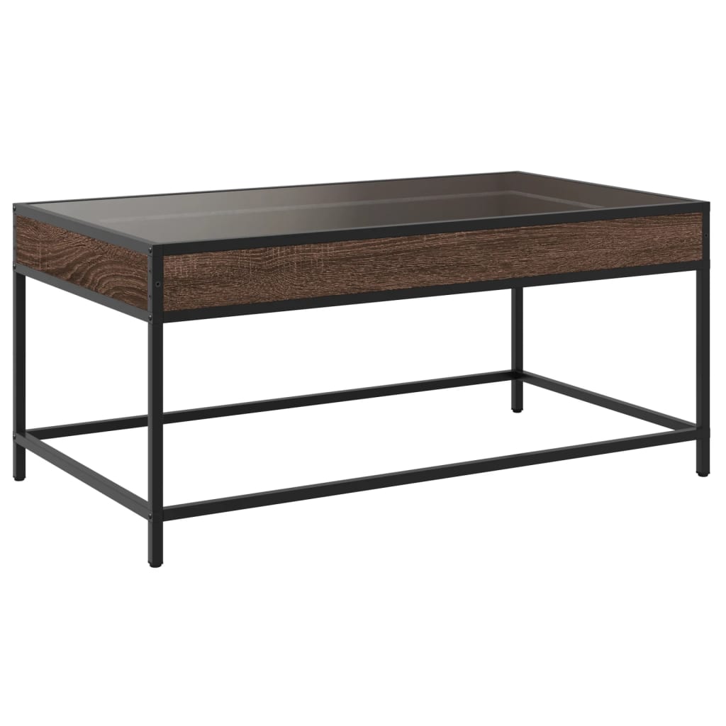 Salontafel met Infinity LED 90x50x41 cm bruin eikenkleurig is nu te koop bij PeponiXL, paradijselijk wonen!