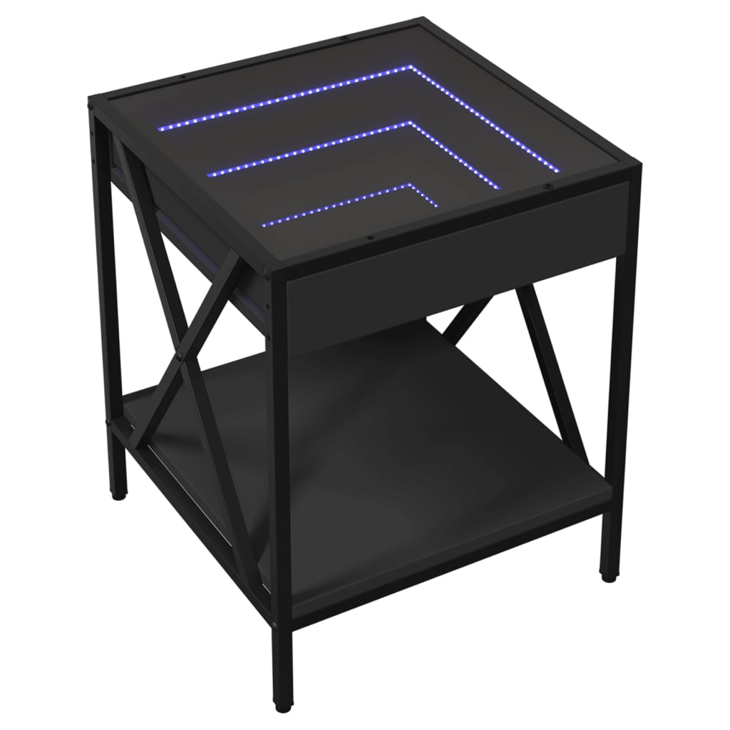 Salontafel met Infinity LED 40x40x49 cm zwart is nu te koop bij PeponiXL, paradijselijk wonen!