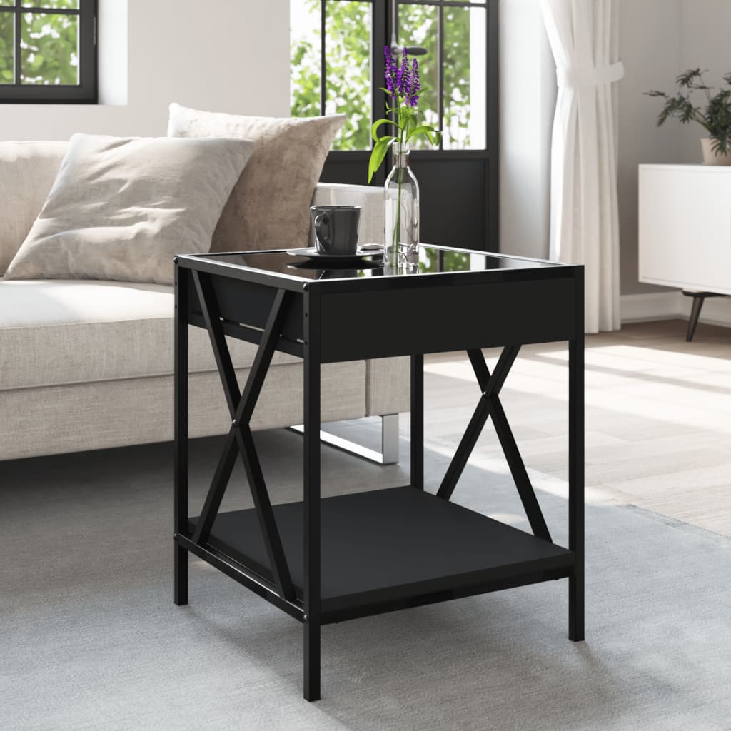 Salontafel met Infinity LED 40x40x49 cm zwart is nu te koop bij PeponiXL, paradijselijk wonen!