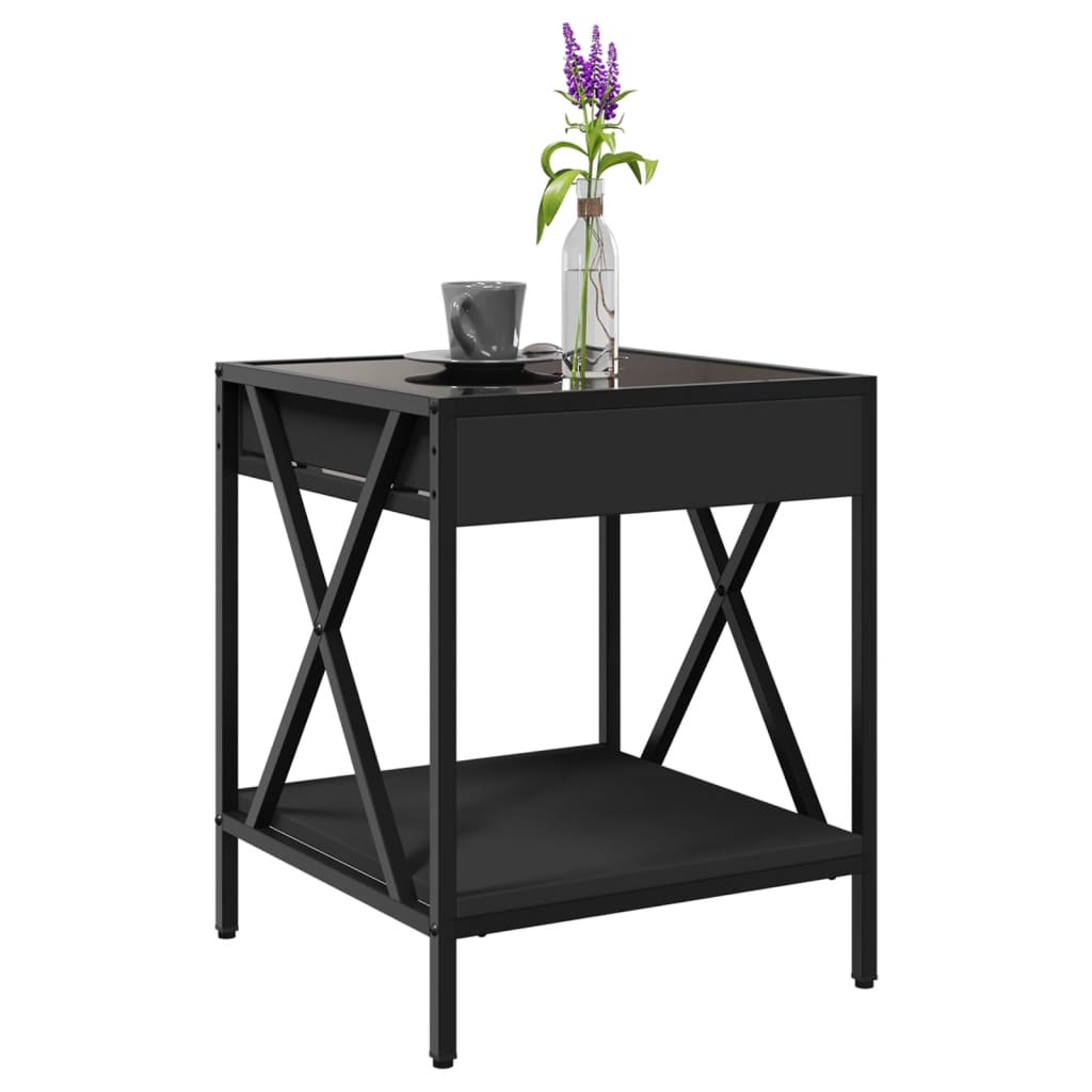 Salontafel met Infinity LED 40x40x49 cm zwart is nu te koop bij PeponiXL, paradijselijk wonen!