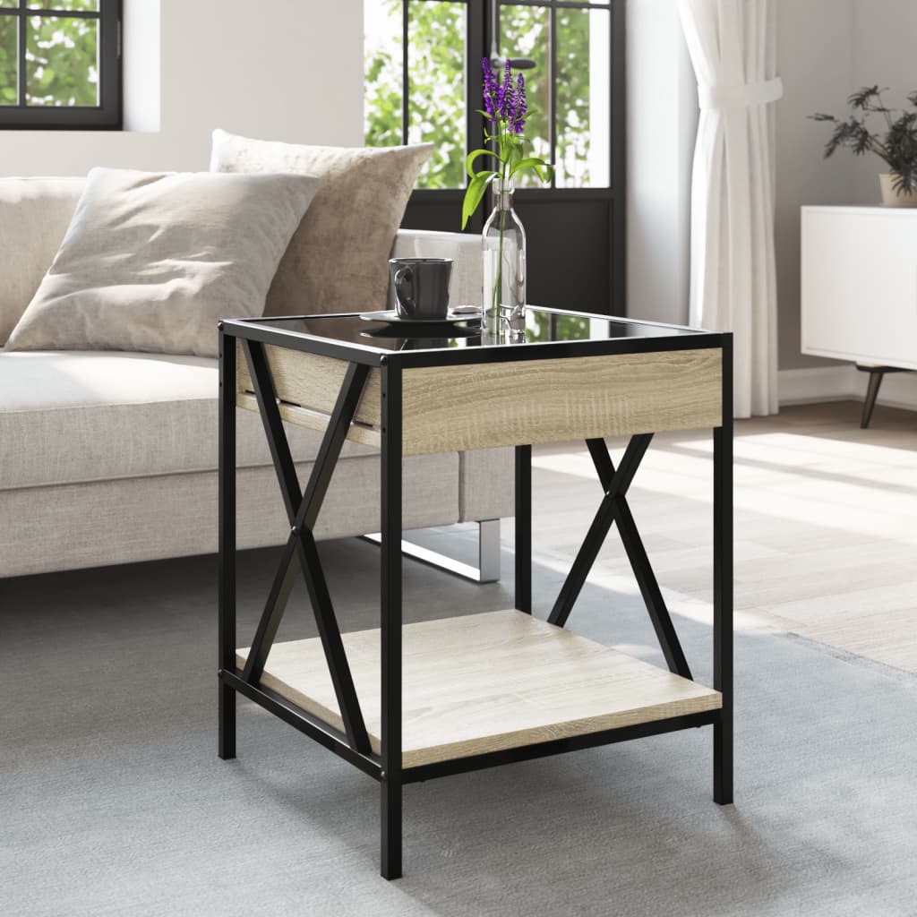 Salontafel met Infinity LED 40x40x49 cm sonoma eikenkleurig is nu te koop bij PeponiXL, paradijselijk wonen!