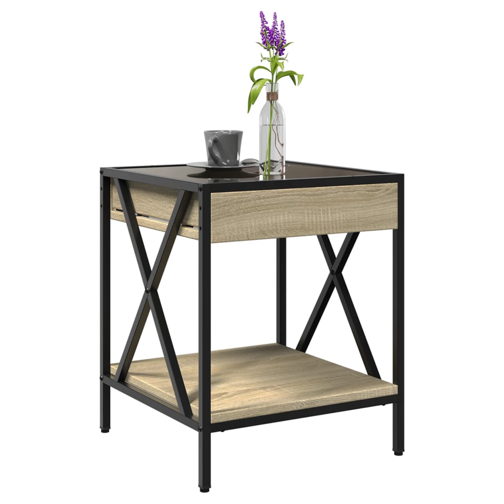 Salontafel met Infinity LED 40x40x49 cm sonoma eikenkleurig is nu te koop bij PeponiXL, paradijselijk wonen!