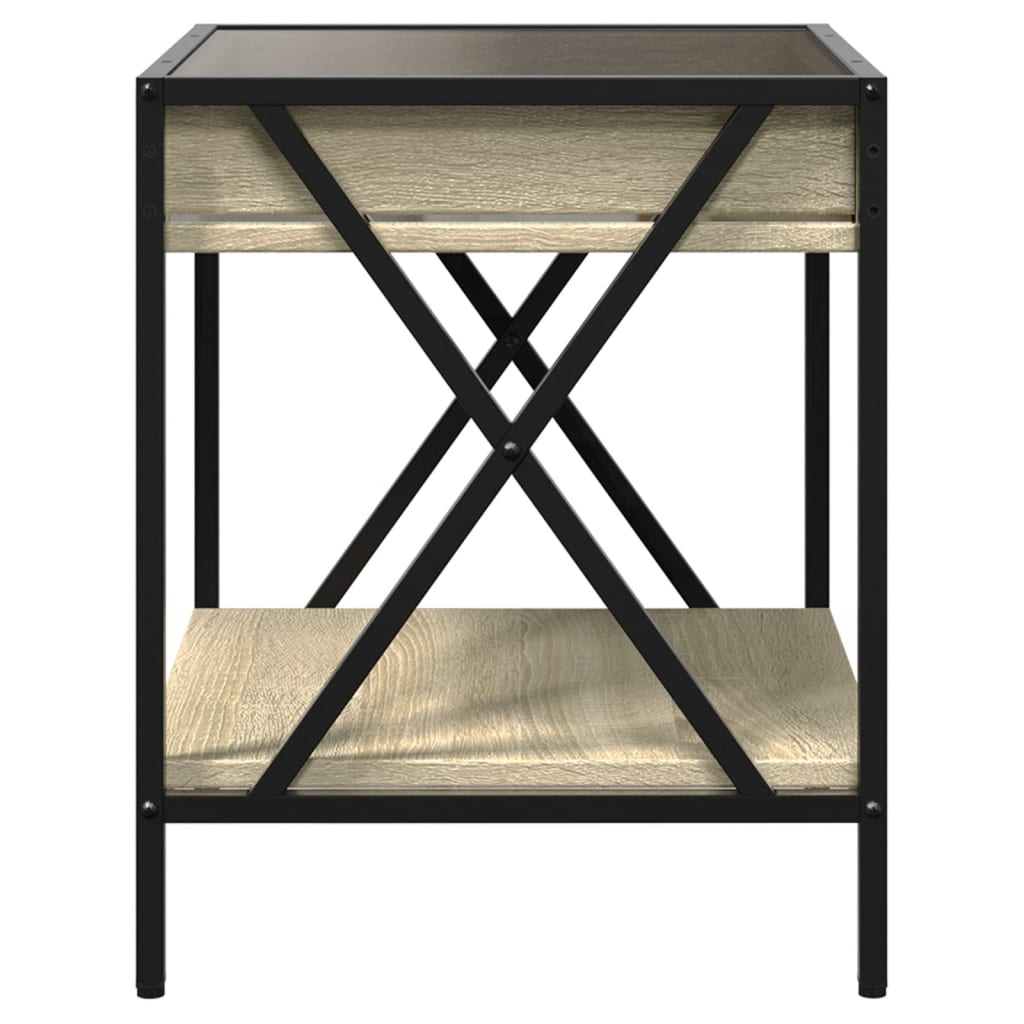 Salontafel met Infinity LED 40x40x49 cm sonoma eikenkleurig is nu te koop bij PeponiXL, paradijselijk wonen!