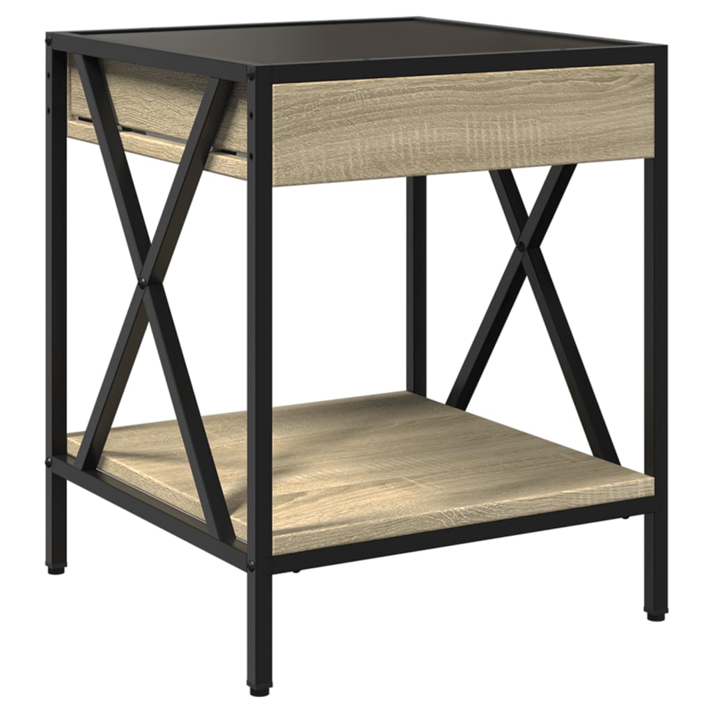 Salontafel met Infinity LED 40x40x49 cm sonoma eikenkleurig is nu te koop bij PeponiXL, paradijselijk wonen!