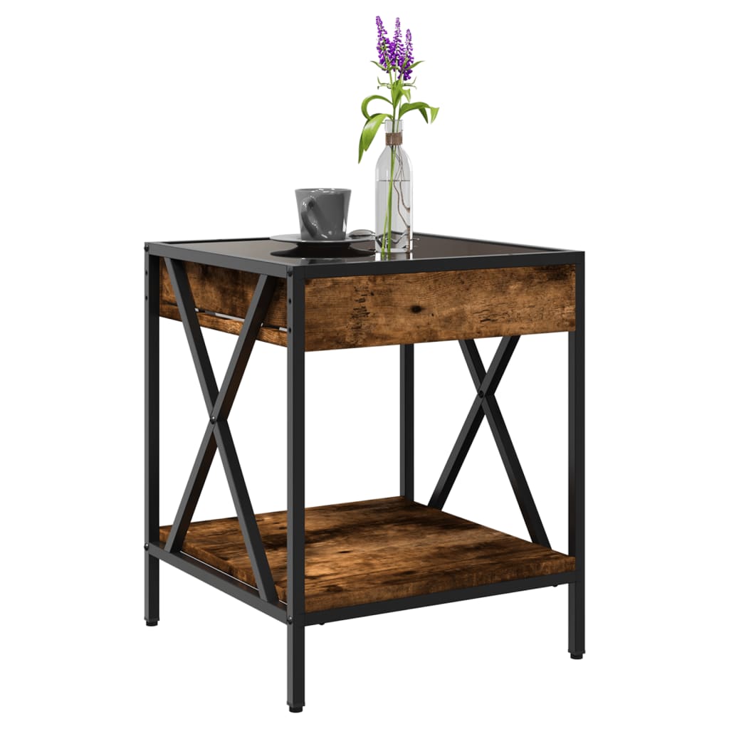 Salontafel met Infinity LED 40x40x49 cm gerookt eikenkleurig is nu te koop bij PeponiXL, paradijselijk wonen!