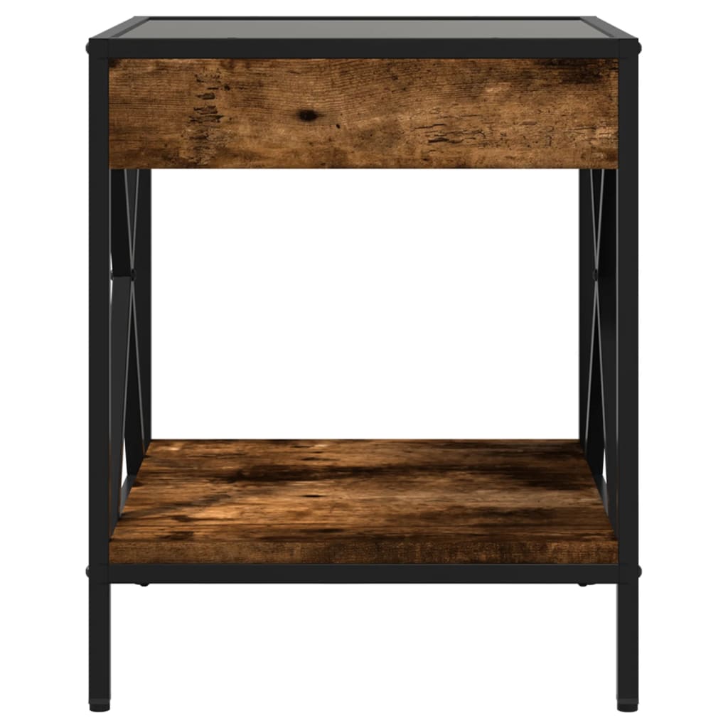 Salontafel met Infinity LED 40x40x49 cm gerookt eikenkleurig is nu te koop bij PeponiXL, paradijselijk wonen!