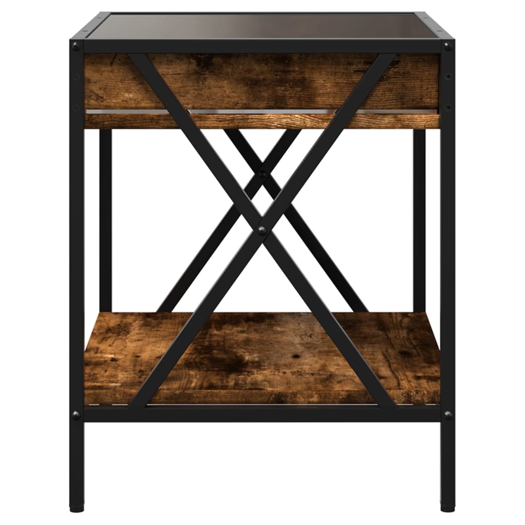 Salontafel met Infinity LED 40x40x49 cm gerookt eikenkleurig is nu te koop bij PeponiXL, paradijselijk wonen!