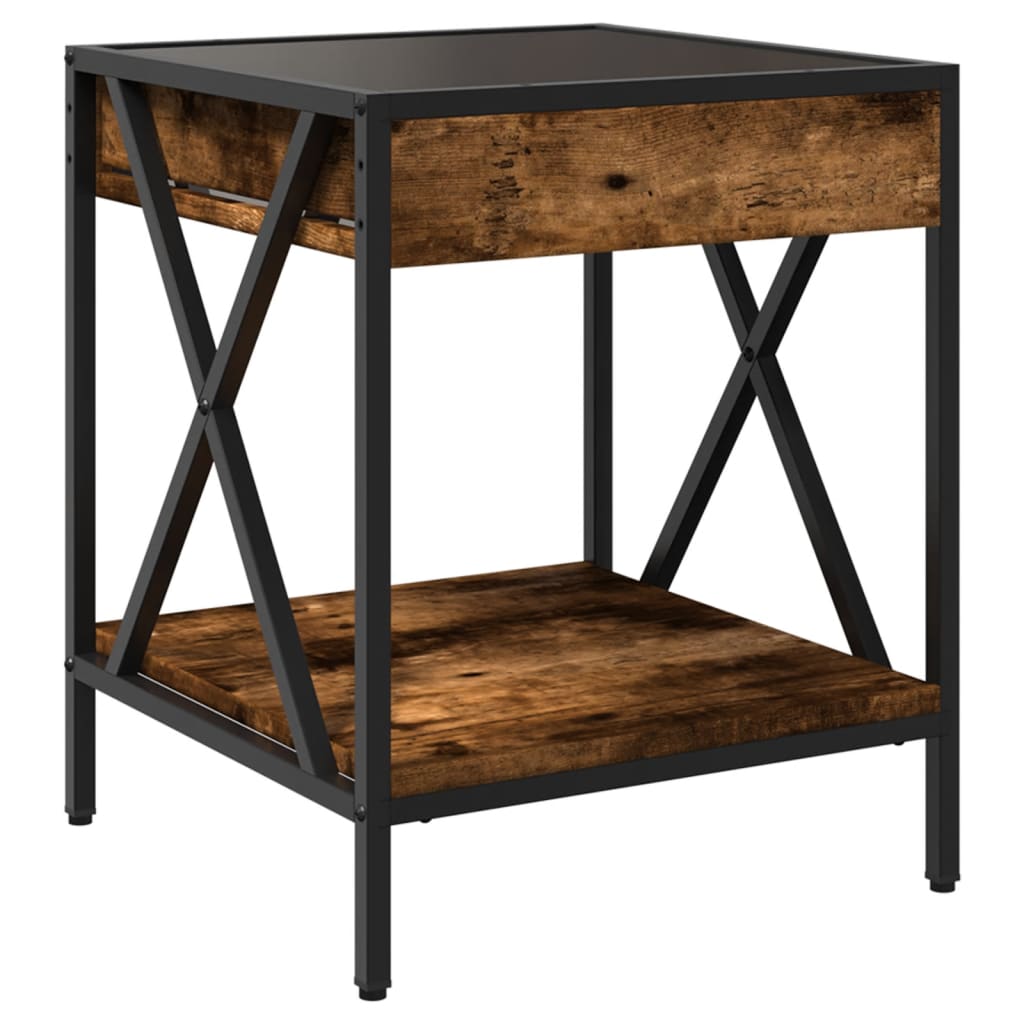 Salontafel met Infinity LED 40x40x49 cm gerookt eikenkleurig is nu te koop bij PeponiXL, paradijselijk wonen!