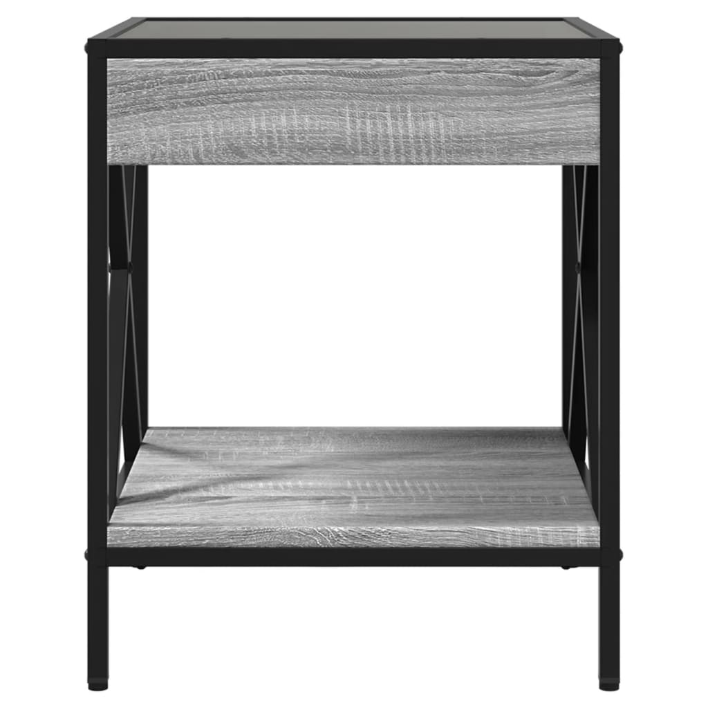 Salontafel met Infinity LED 40x40x49 cm grijs sonoma eikenkleur is nu te koop bij PeponiXL, paradijselijk wonen!