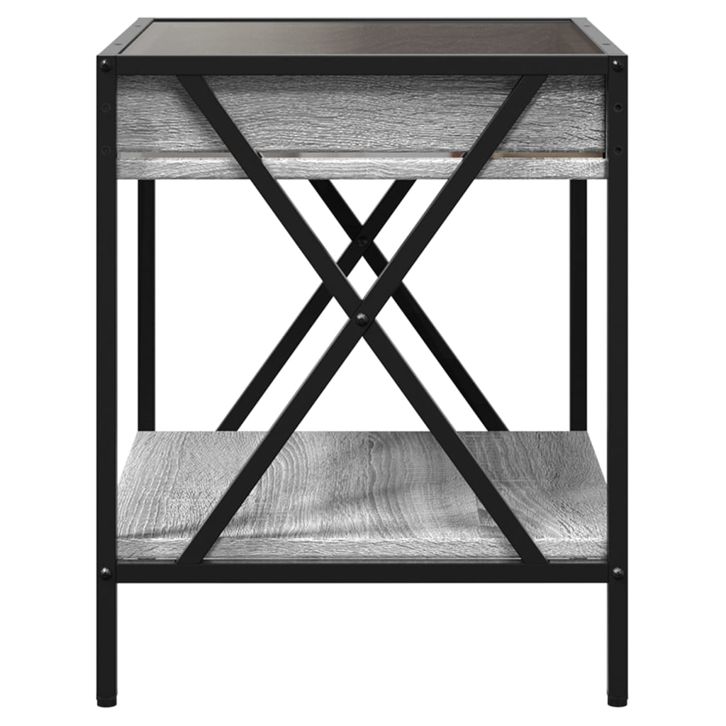 Salontafel met Infinity LED 40x40x49 cm grijs sonoma eikenkleur is nu te koop bij PeponiXL, paradijselijk wonen!