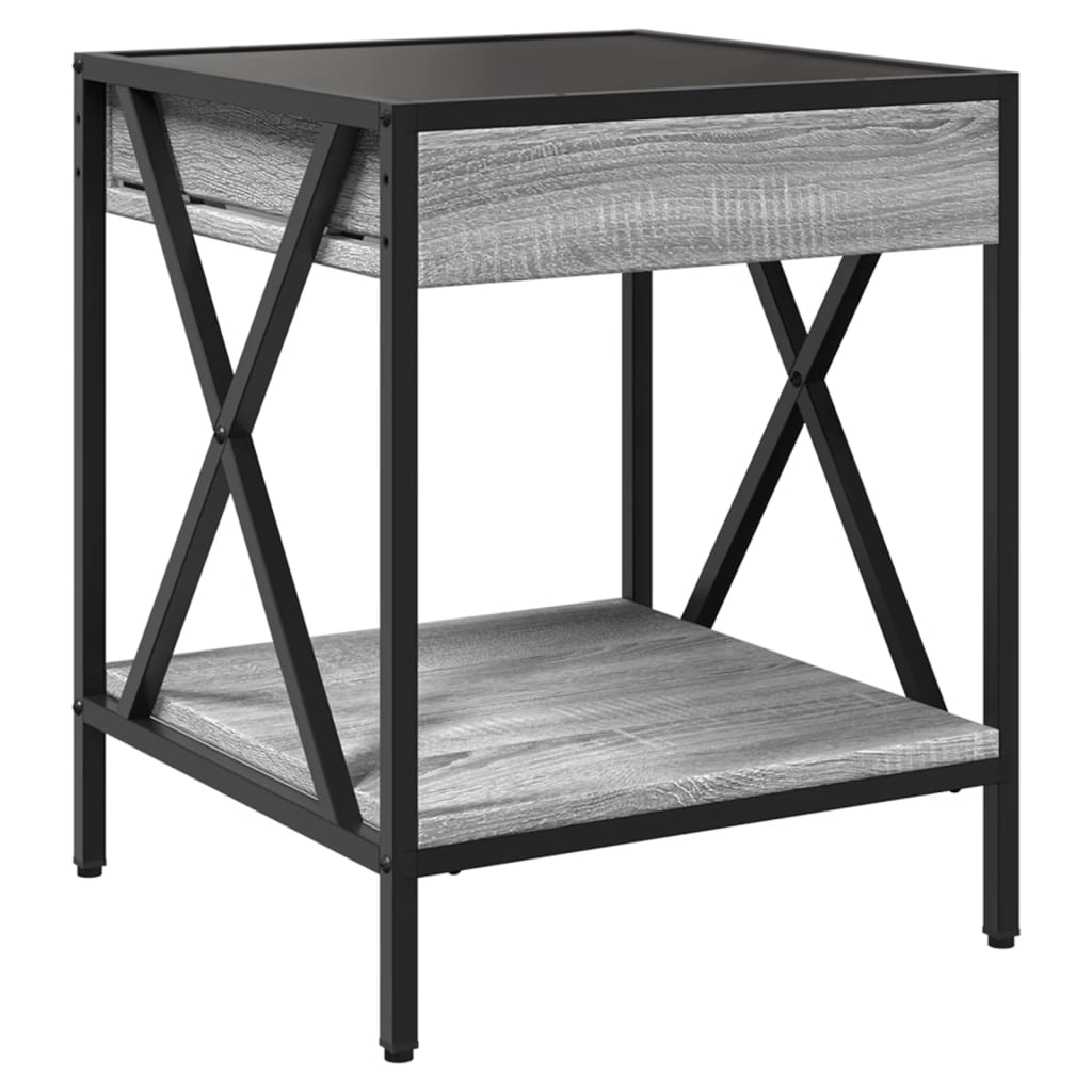 Salontafel met Infinity LED 40x40x49 cm grijs sonoma eikenkleur is nu te koop bij PeponiXL, paradijselijk wonen!