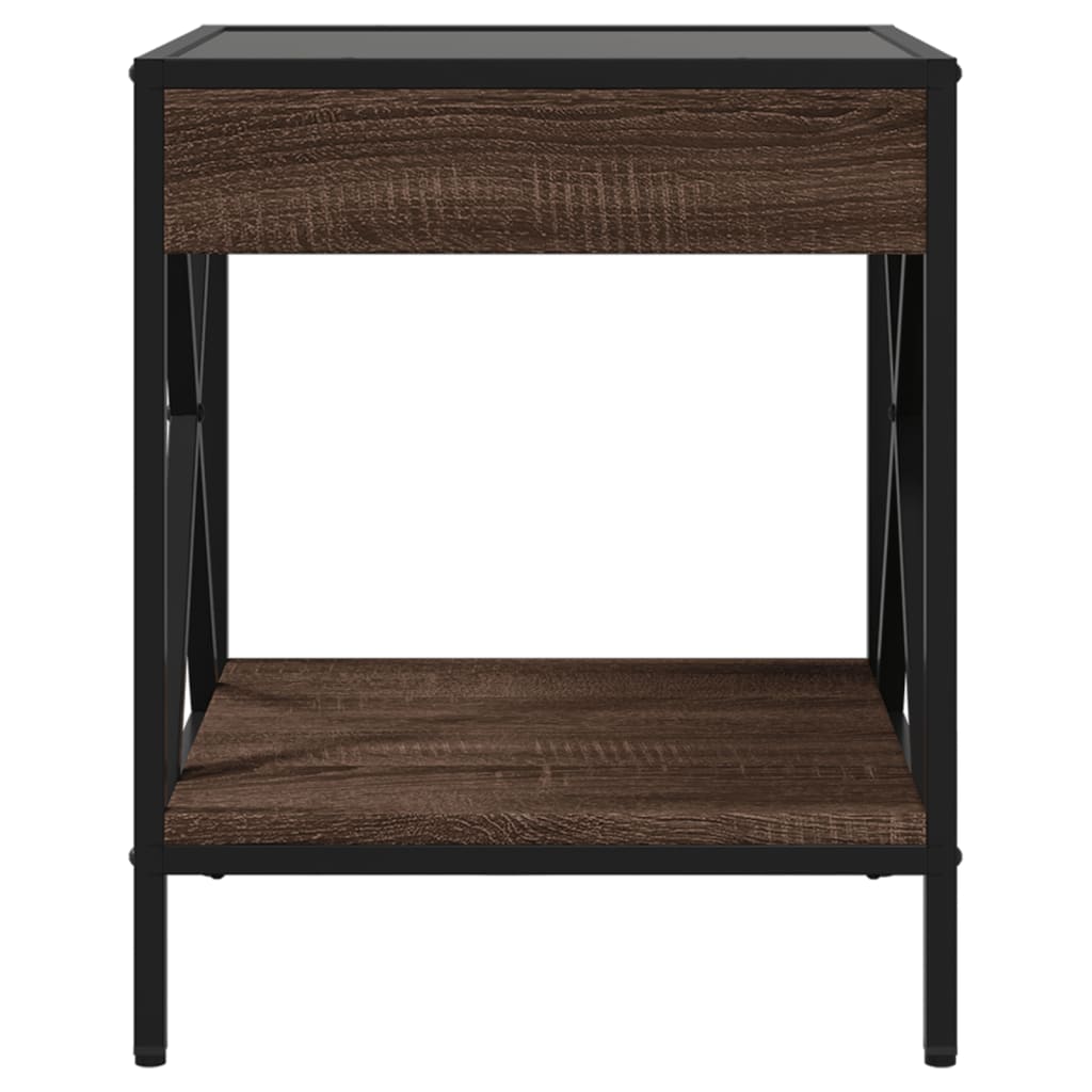 Salontafel met Infinity LED 40x40x49 cm bruin eikenkleurig is nu te koop bij PeponiXL, paradijselijk wonen!