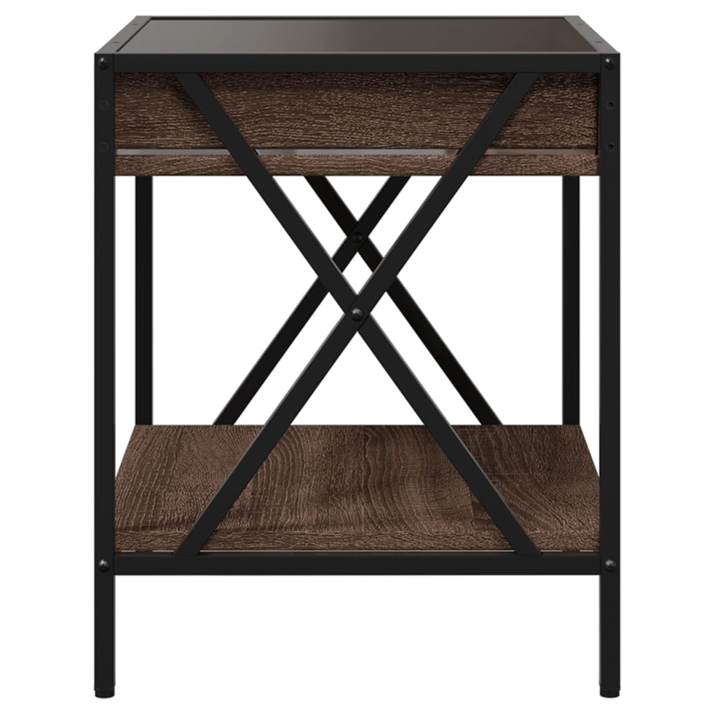 Salontafel met Infinity LED 40x40x49 cm bruin eikenkleurig is nu te koop bij PeponiXL, paradijselijk wonen!