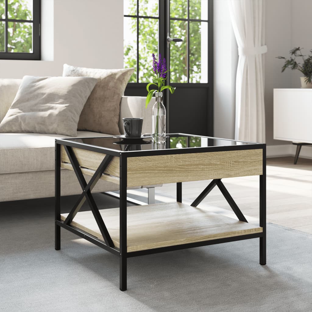 Salontafel met Infinity LED 50x50x38 cm sonoma eikenkleurig is nu te koop bij PeponiXL, paradijselijk wonen!