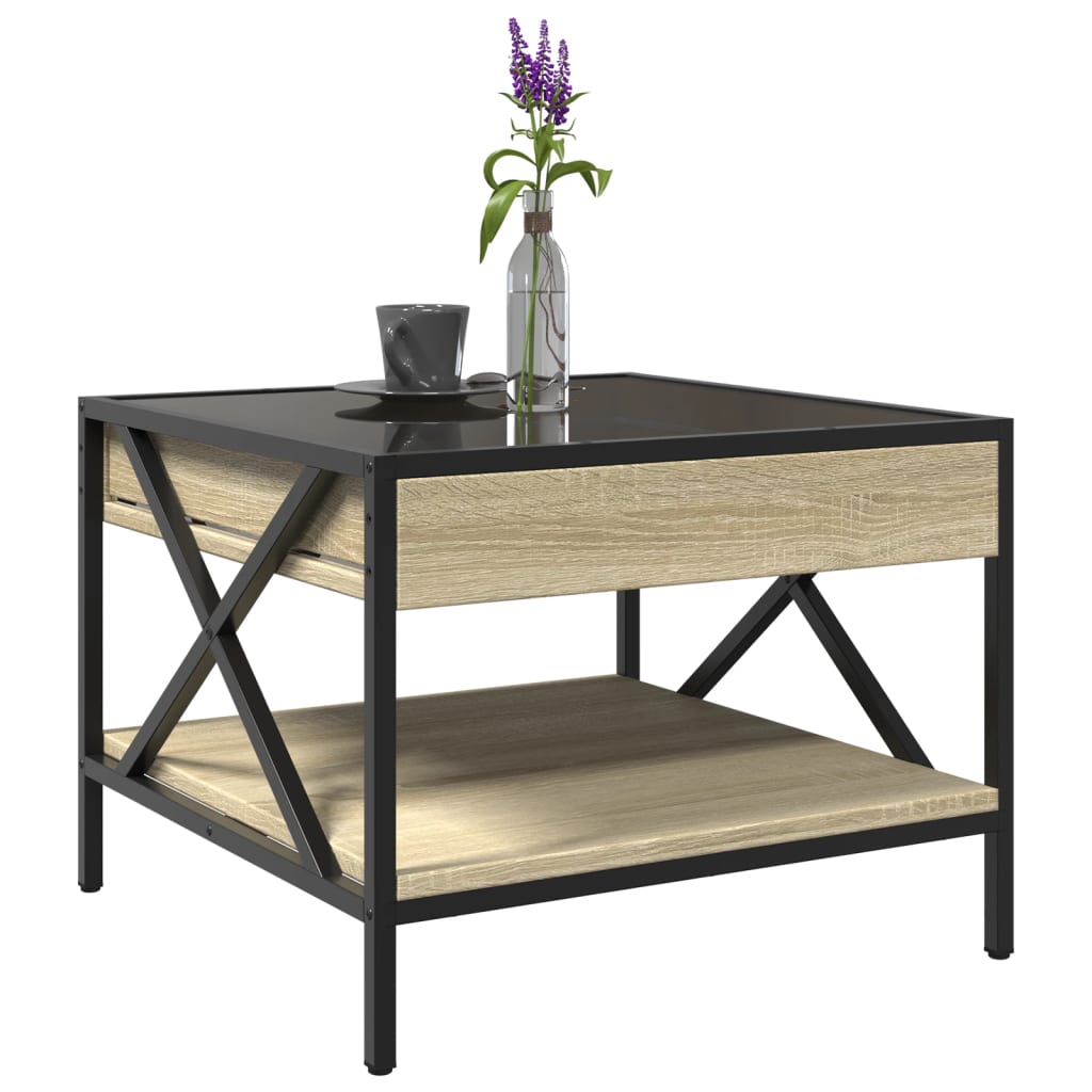 Salontafel met Infinity LED 50x50x38 cm sonoma eikenkleurig is nu te koop bij PeponiXL, paradijselijk wonen!