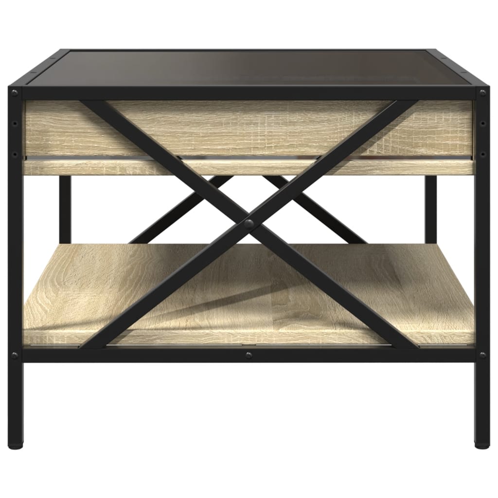Salontafel met Infinity LED 50x50x38 cm sonoma eikenkleurig is nu te koop bij PeponiXL, paradijselijk wonen!