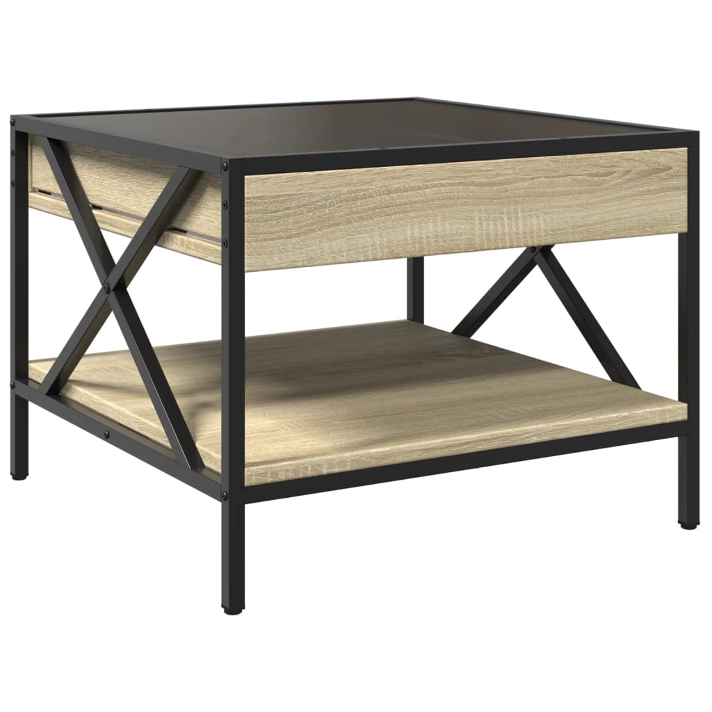 Salontafel met Infinity LED 50x50x38 cm sonoma eikenkleurig is nu te koop bij PeponiXL, paradijselijk wonen!